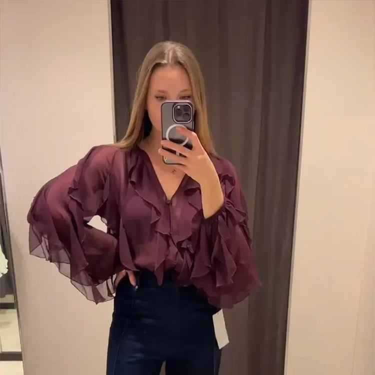 Luminous Ruffle Blouse