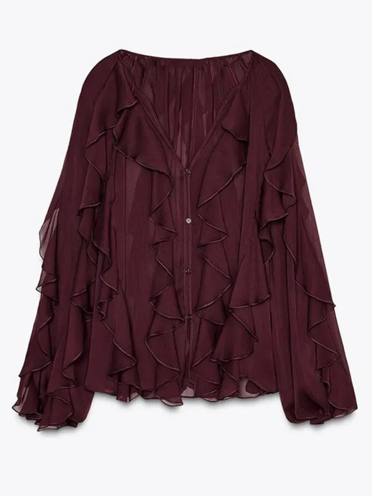 Luminous Ruffle Blouse
