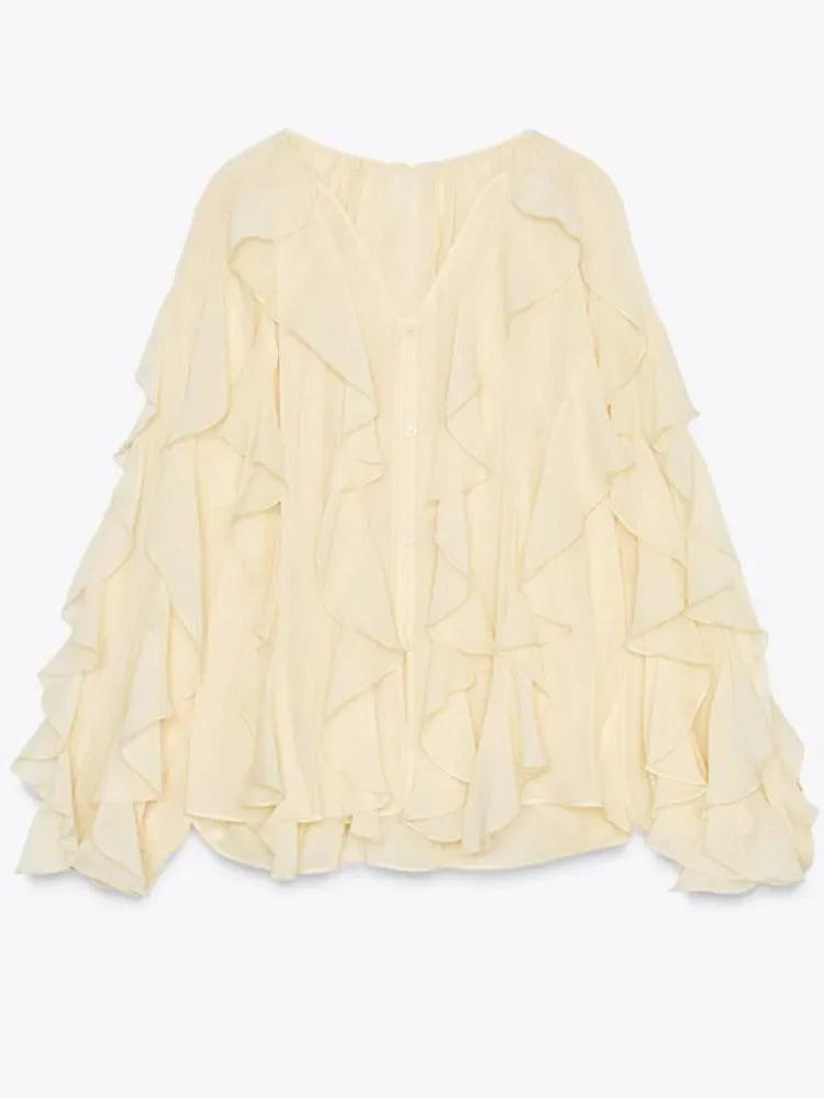 Luminous Ruffle Blouse