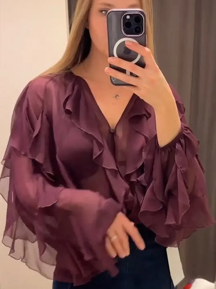 Luminous Ruffle Blouse