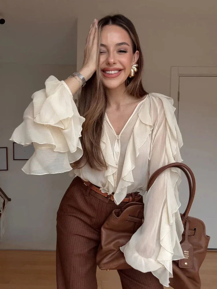 Luminous Ruffle Blouse